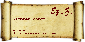Szohner Zobor névjegykártya